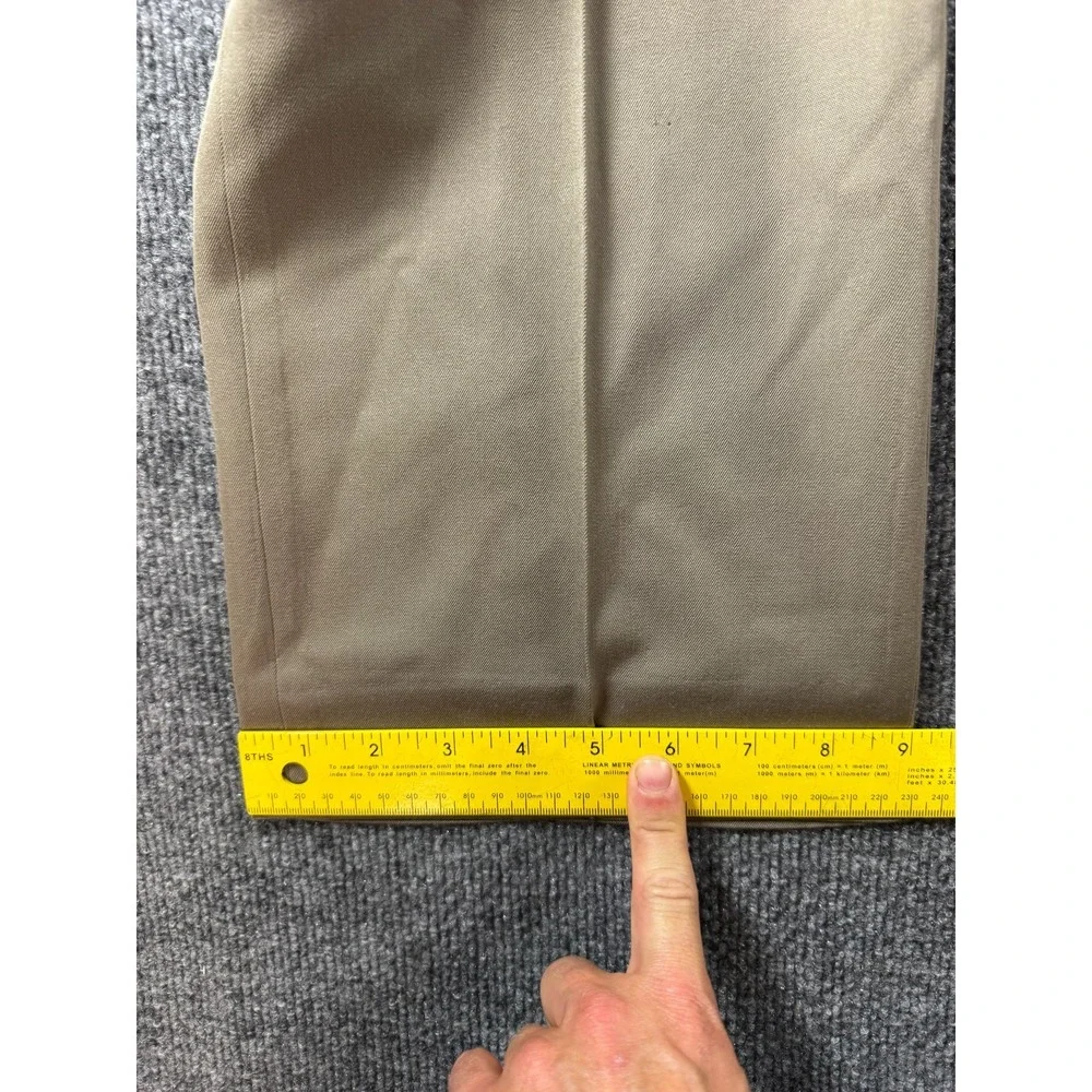 Brooks Brothers Dress Pants Mens 35x34 Beige Wool Flat Front Professional Career